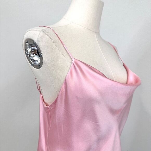 Cinq a Sept Marta Cami S Venus Pink Silk Cowl Neck Romantic Coquette Classic - Picture 10 of 12